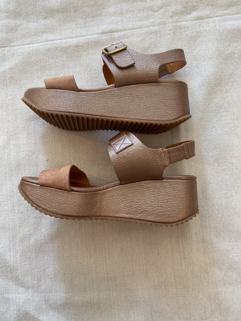 CHIE MIHARA Devagar Suede And Leather Wedges Size 6.5